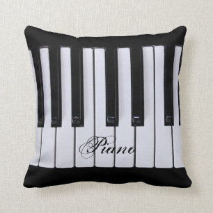 Black and White Piano Keys Pillow