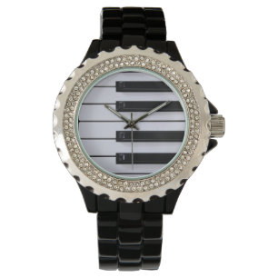 Black and White Piano Keys Watch