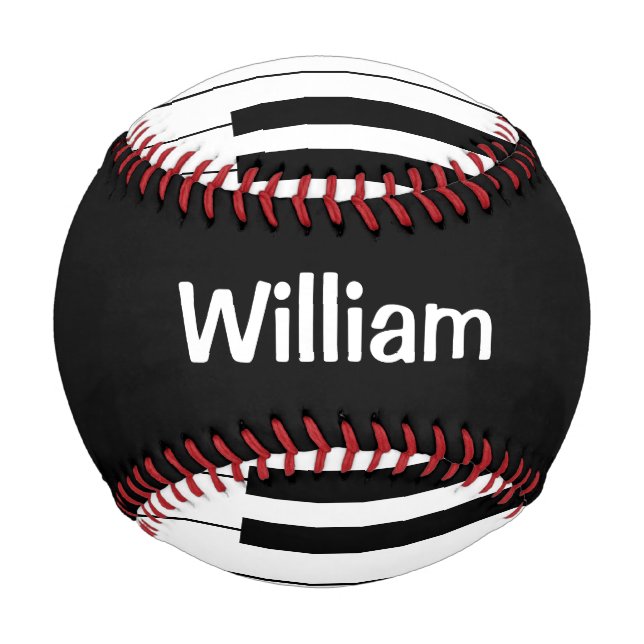 Black and White Piano Keys With Customazed Name Baseball (Front)