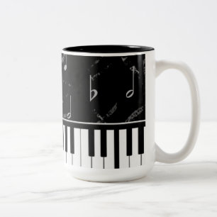 Black and White Piano Music Coffee Mug