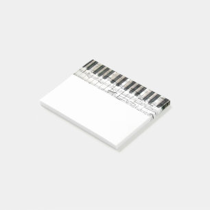 black and white piano music post-it notes