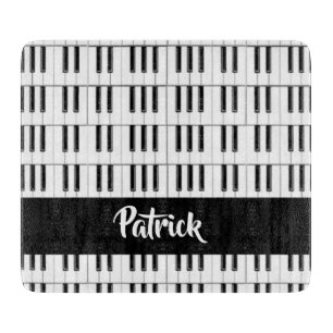 Black and white piano pattern cutting board