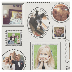 Black and White Picture Frame Pattern Fabric