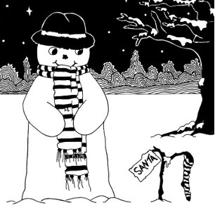 black and white picture of cute snowman Christmas T-Shirt