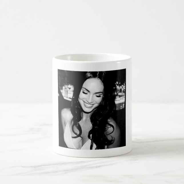 Black and White picture of Megan Fox   Coffee Mug (Center)
