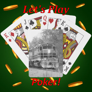 Black and White Picturesque Train Photo Playing Cards