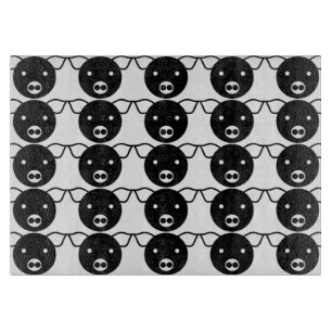 Black and White Pig Face Pattern for Pig Lovers Cutting Board