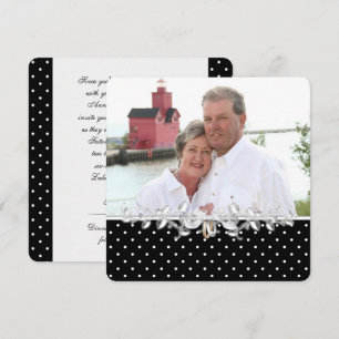black and white pin dot Wedding Vow Renewal Invitation