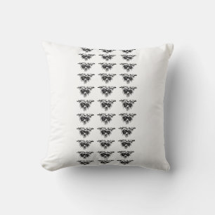 black and white pine cones cushion
