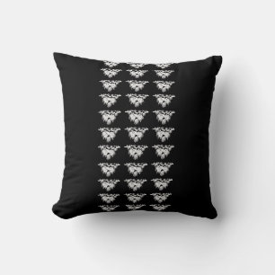 black and white pine cones cushion