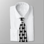 Black and white pineapple fruit pattern neck tie<br><div class="desc">Black and white tropical pineapple fruit pattern neck tie. Cool Birthday,  wedding or Father's Day gift idea for men. Funny clothing accessories with fruity summer icon. Fun present for dad,  father,  husband,  grandpa,  teacher,  groom,  bachelor,  son,  groomsmen,  best man etc. Customizable black background color. Vinatge artwork print.</div>