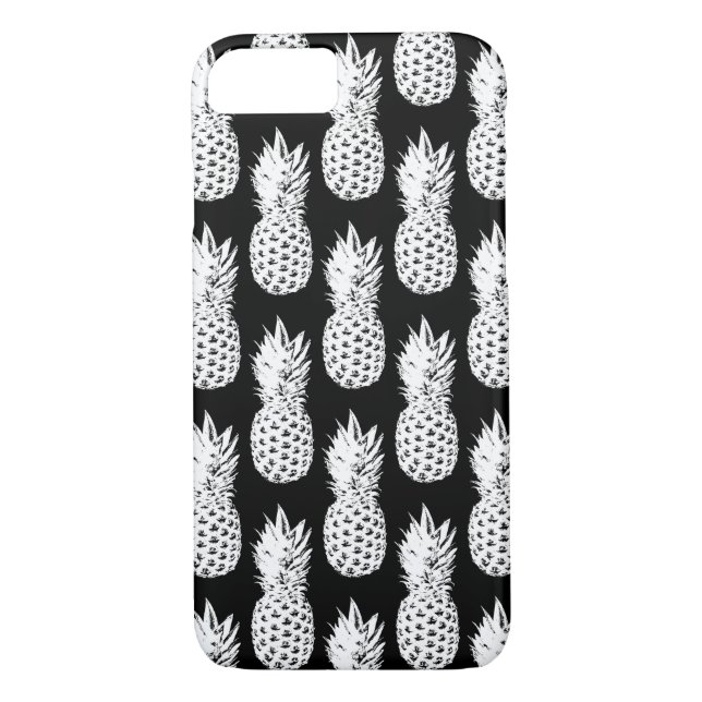 Black and white pineapple pattern iPhone 7 case (Back)