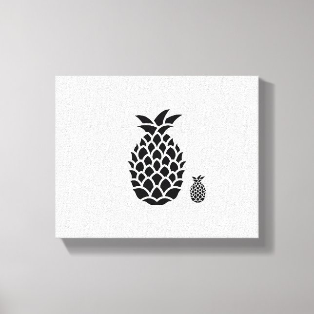 Black and white pineapples print on canvas (Front)