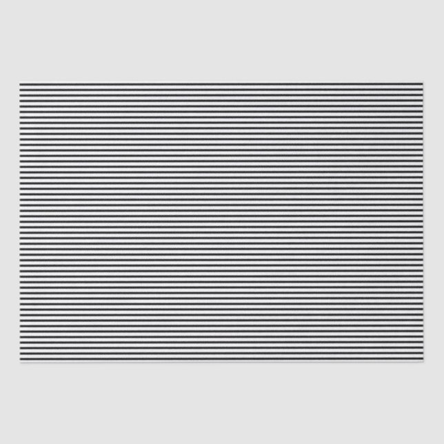 Black and White Pinstripes Stripes Tissue Paper (Front)