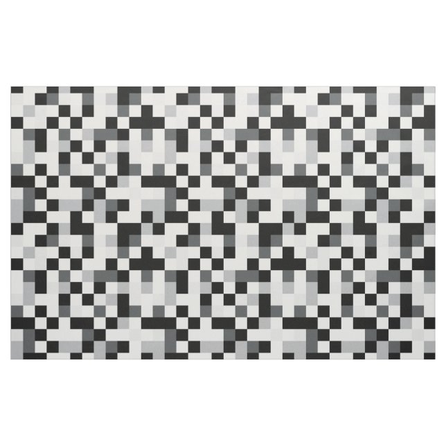 Black and White Pixel Design Fabric (Yard)