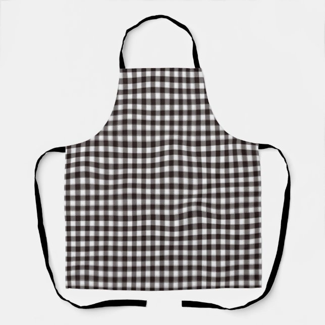 Black and White Plaid Apron (Front)