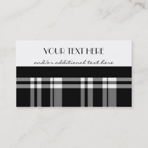 Black and White Plaid Business Card