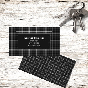 Black and White Plaid Business Card