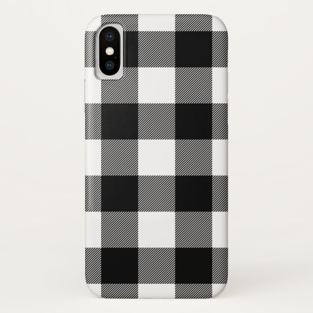Black and white plaid Case-Mate iPhone case (Back)