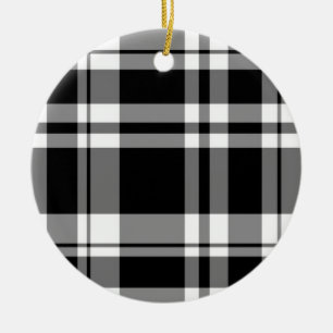 Black and White Plaid Ceramic Tree Decoration