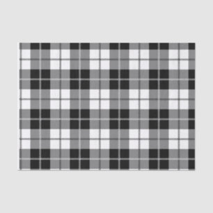 Black and White Plaid Check Plaid Tissue Paper