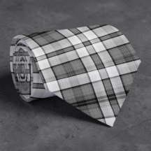 Black and White Plaid Custom Necktie