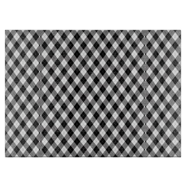 Black And White Plaid  Cutting Board (Front)