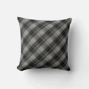 Black and white  plaid , grey , grey plaid cushion