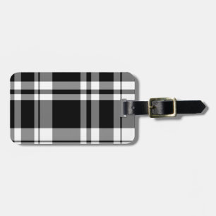 Black and White Plaid Luggage Tag