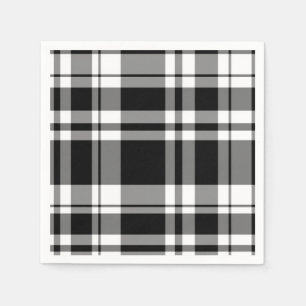 Black and White Plaid Napkin