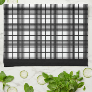 Black and White Plaid Pattern Kitchen Towel