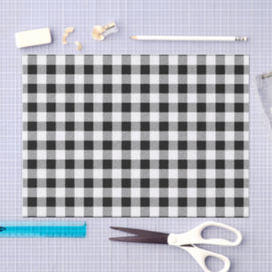 Black And White Plaid Pattern Tissue Paper