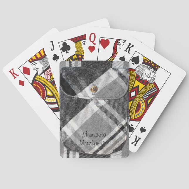 Black and White Plaid Playing Cards (Back)