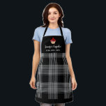 Black and white plaid professional bakery apron<br><div class="desc">Black and white buffalo plaid,  professional business bakery Apron.
Add your own image or logo and name and text to personalise.</div>