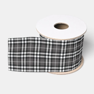 Black and White Plaid Ribbon Grosgrain Ribbon