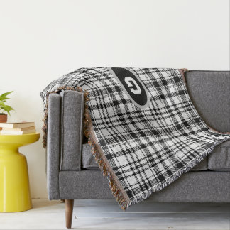 Black and White Plaid Throw Blanket