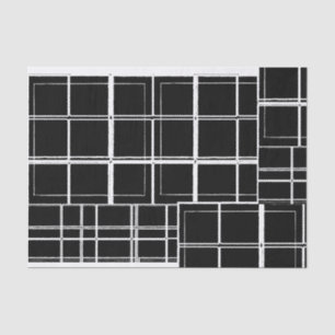 Black and White Plaid Tissue Paper
