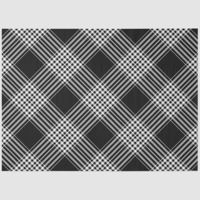 Black And White Plaid Tissue Paper (Front)