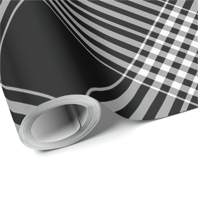 Black And White Plaid Wrapping Paper (Roll Corner)