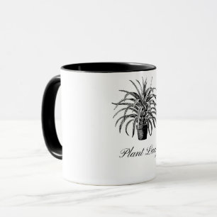 Black and White Plant Lady Mug