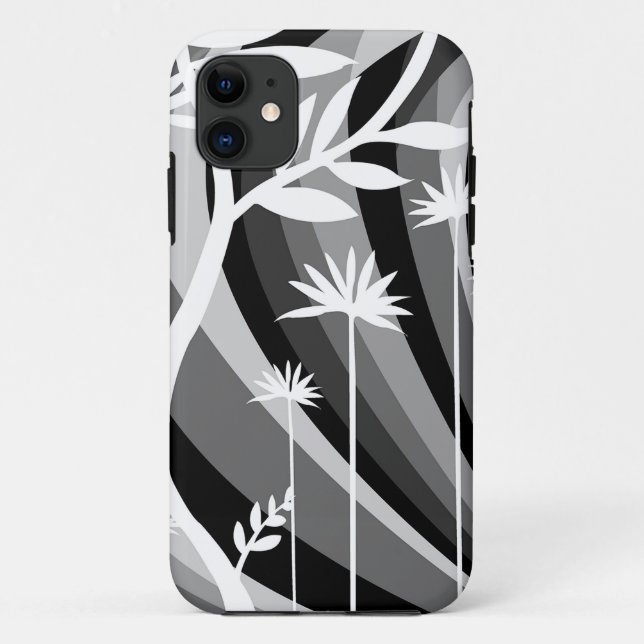 Black and White Plant Print Case-Mate iPhone Case (Back)