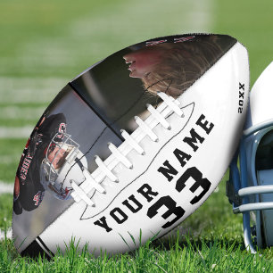 Black and White Player Name Number 2 Photo Footbal American Football