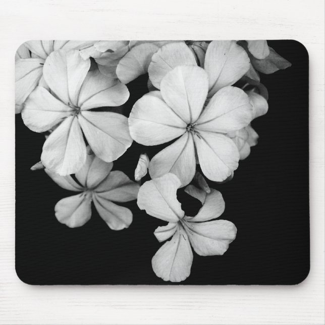 black and white Plumbago Mouse Mat (Front)