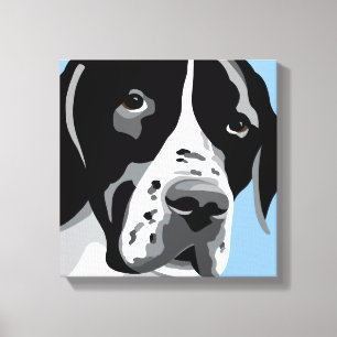 Black and White Pointer Art Canvas Print
