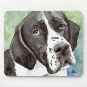 Black and White Pointer Dog Mouse Mat