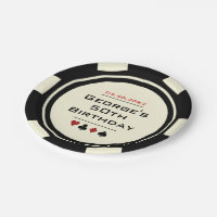 Black and White Poker Chip Casino Theme Birthday
