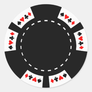 Black and White Poker Chip Classic Round Sticker