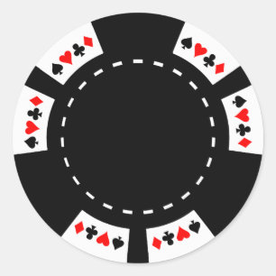 Black and White Poker Chip Classic Round Sticker