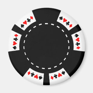 Black and White Poker Chip Magnet