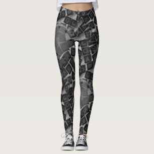 Black and White Poker Dice and Poker Chip Leggings